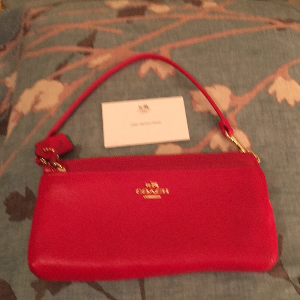 Coach Red Leather  wristlet